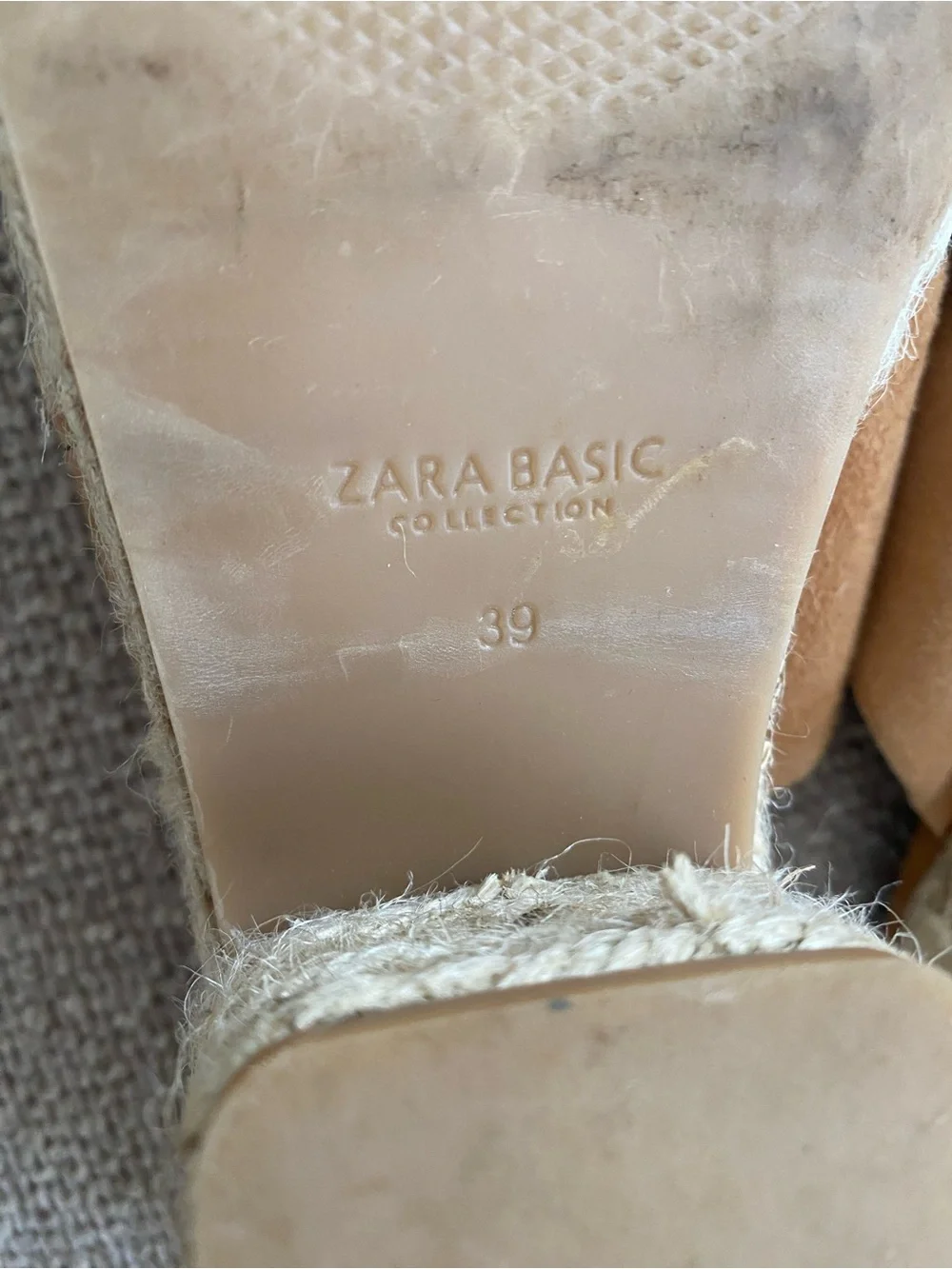 Zara Camel Suede Crossband Espadrille Wedge Slides